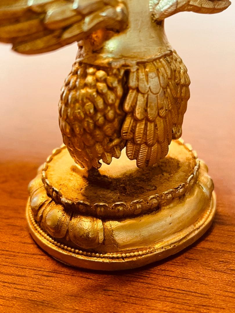 ＜チベット密教 新品1点物＞鍍金 ガルーダ（迦楼羅／金翅鳥）尊像 不死鳥