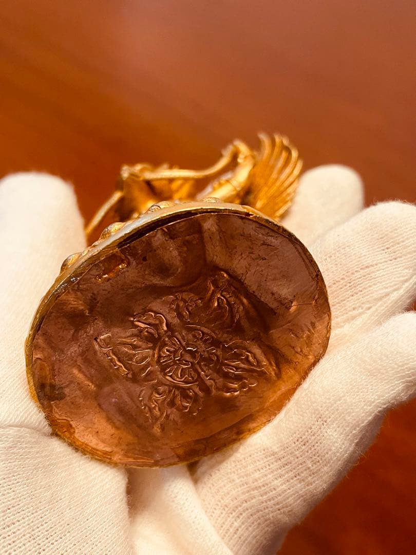 ＜チベット密教 新品1点物＞鍍金 ガルーダ（迦楼羅／金翅鳥）尊像 不死鳥