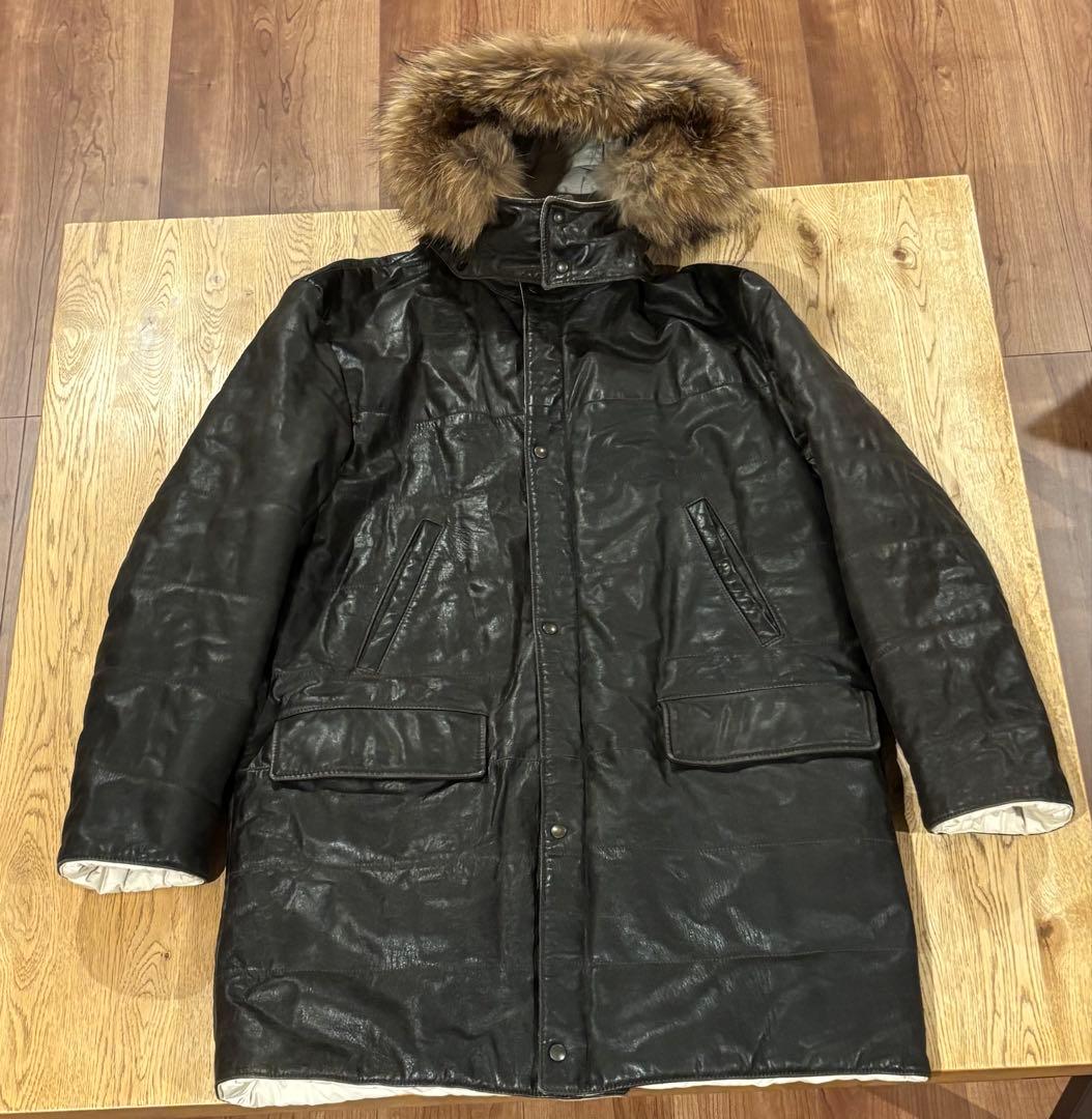 超希少 ISAIA リアルレザーコート N-3B型 FOXファーイタリア