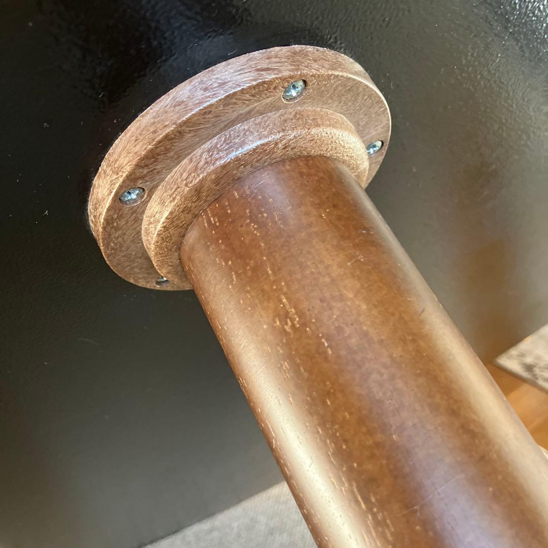 レトロ円卓ちゃぶ台　漆塗り　直径８７高さ３２