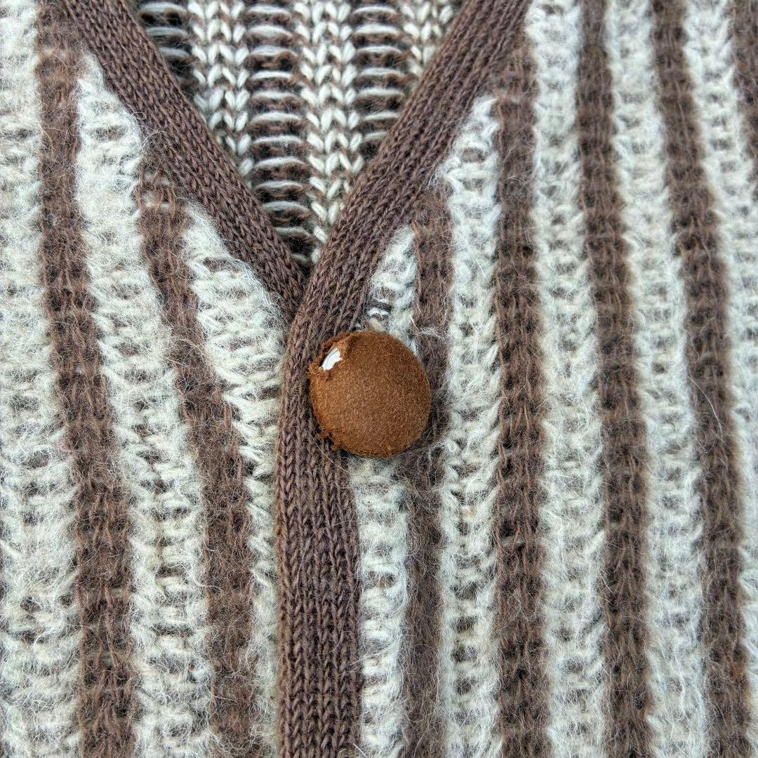 60年代 リッチマンブラザーズ ストライプ モヘア混 ウール カーディガン