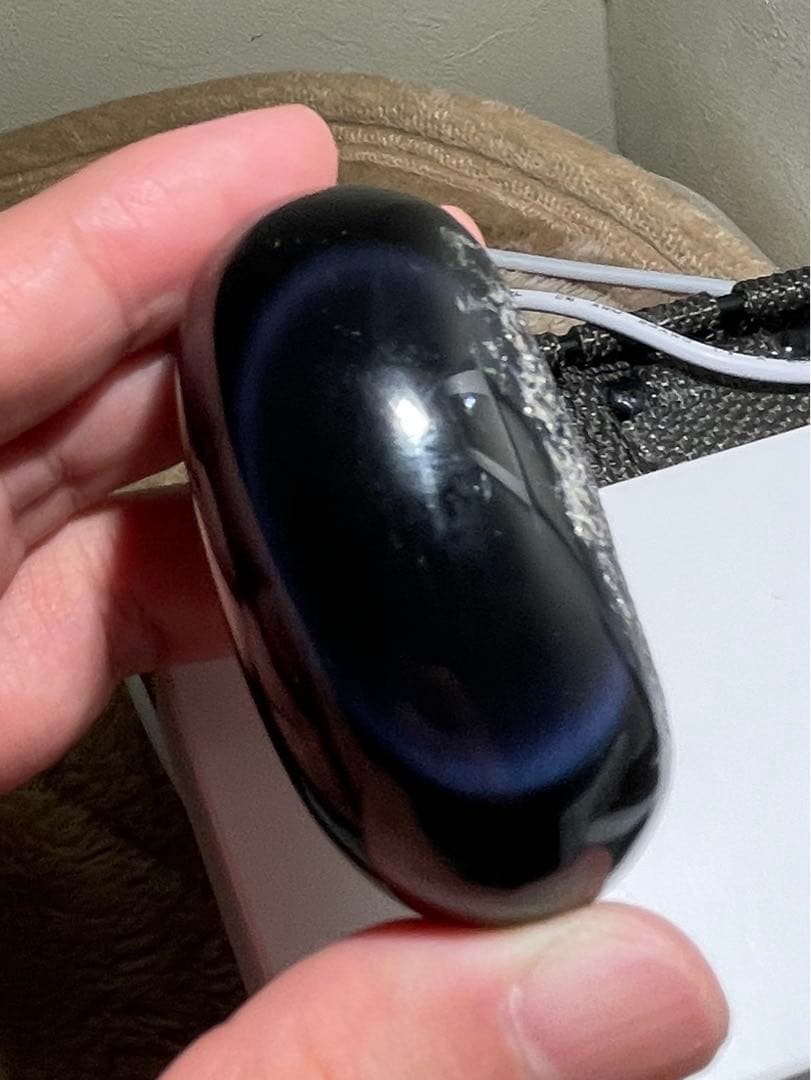 研磨品　十勝石玲瓏　ブルーパープルシラー　ほぼ全面磨き　レインボーオブシディアン