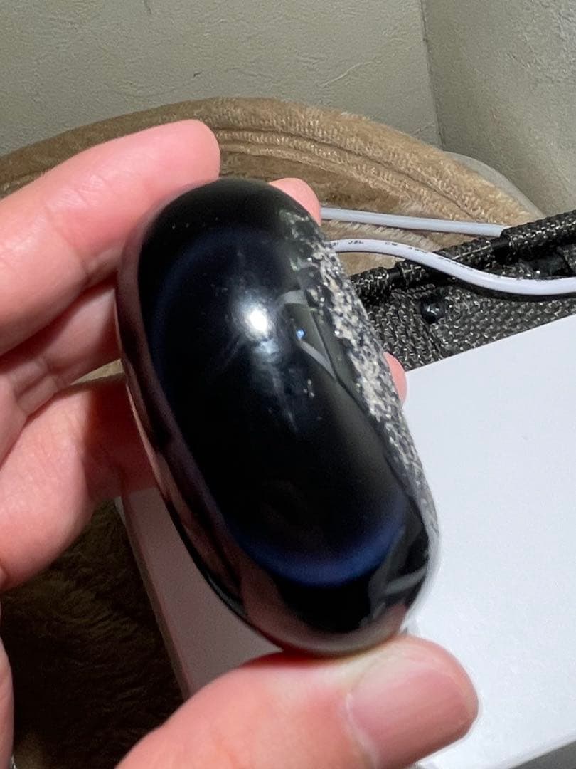 研磨品　十勝石玲瓏　ブルーパープルシラー　ほぼ全面磨き　レインボーオブシディアン