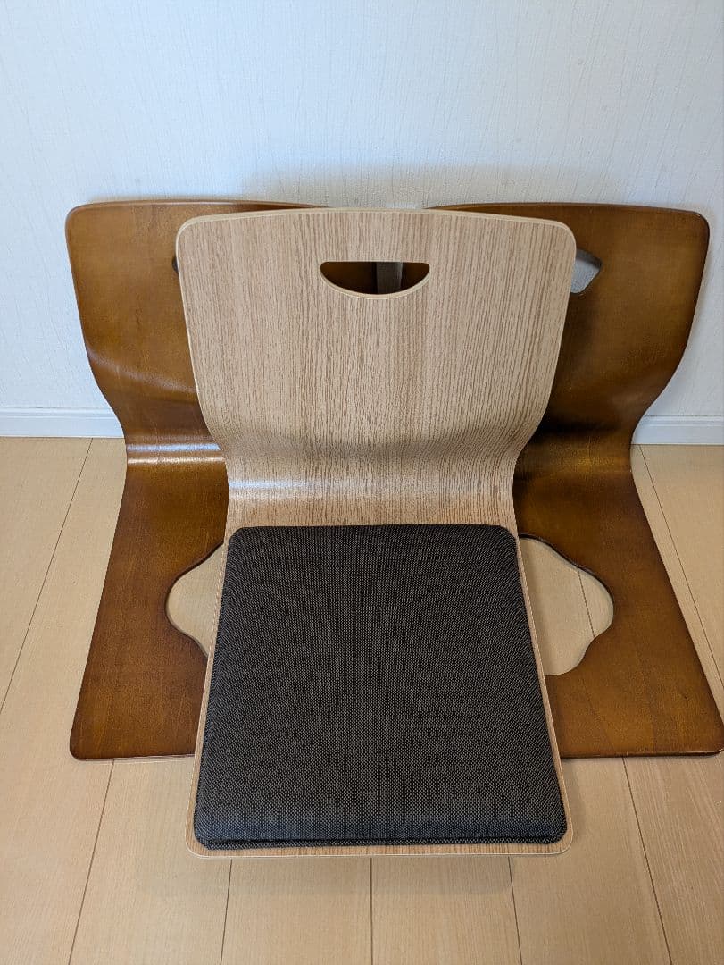 回転座椅子　コラン　木製座椅子　曲げ座椅子　三台セット