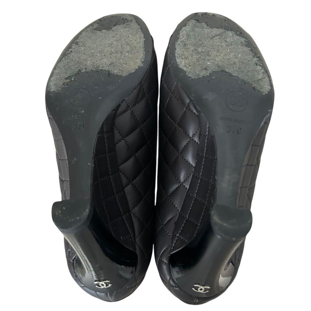 美品 CHANEL シャネル マトラッセ ココマーク パンプス 黒 24cm