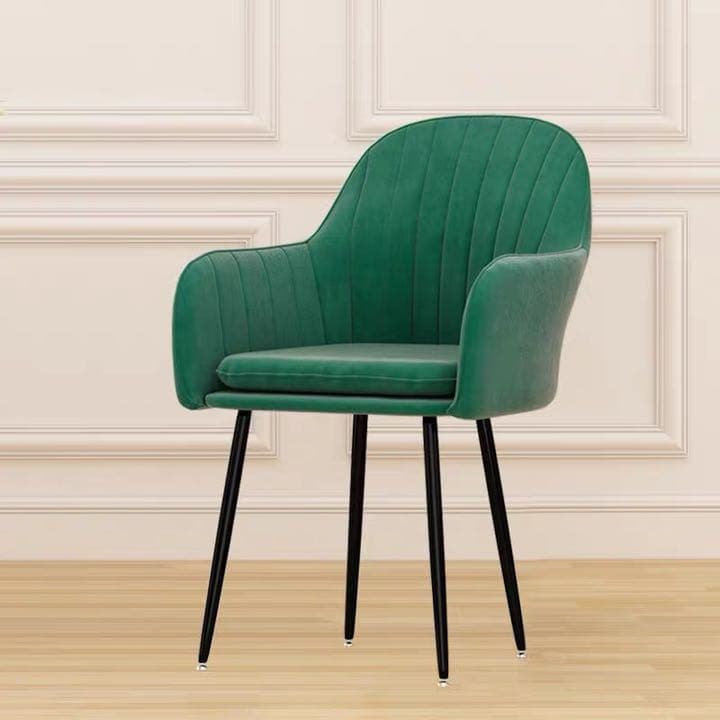 ダイニングチェア 肘付き アームチェア ゴールド脚付き ベルベット