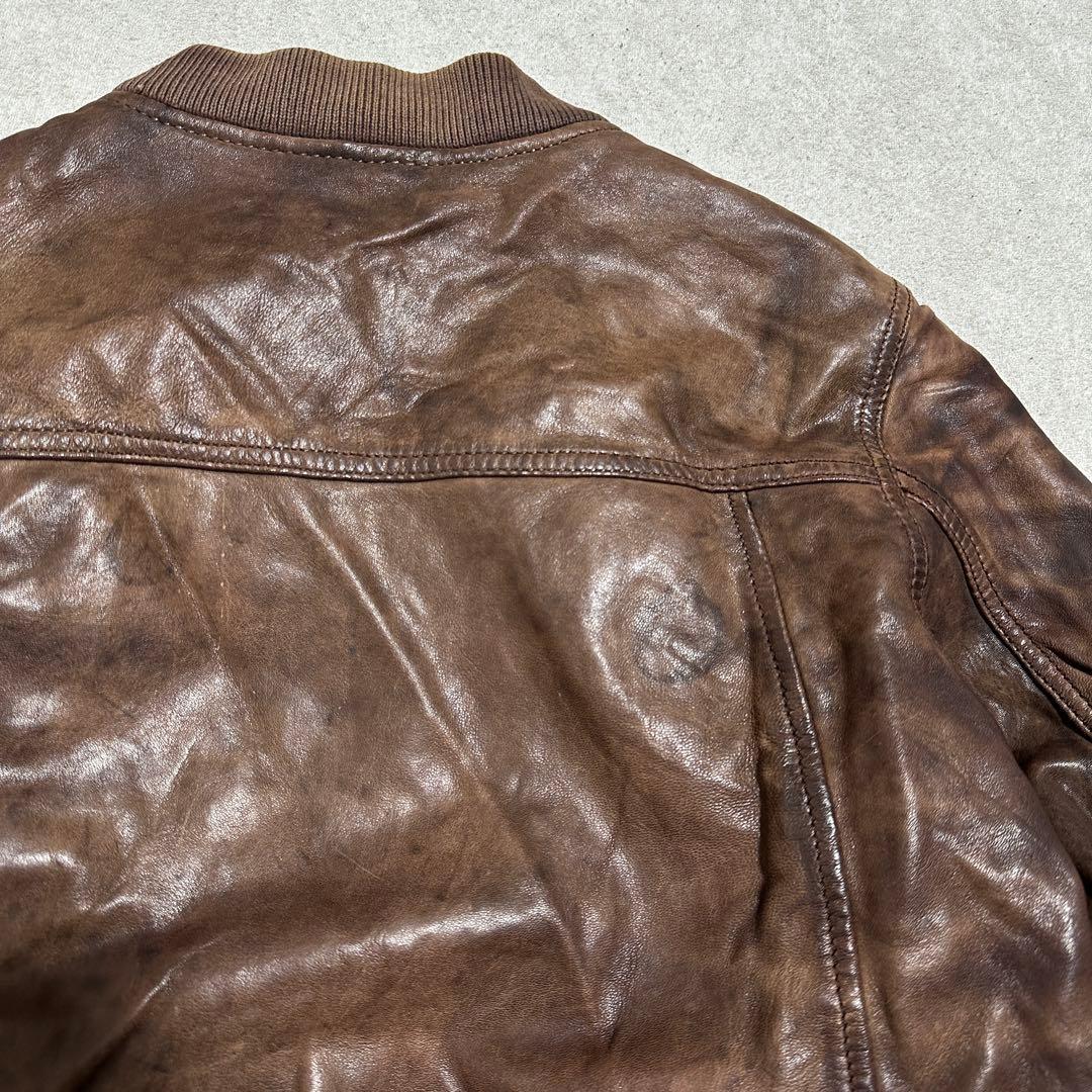 専用★L✨Schott MA-7 MA-1フライトジャケット　ラムレザー　ブラウ