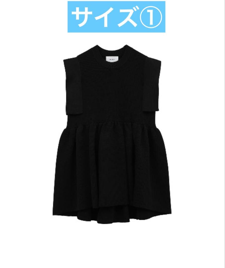 SQUARE SLEEVE GATHER KNIT TOPS クラネ　clane