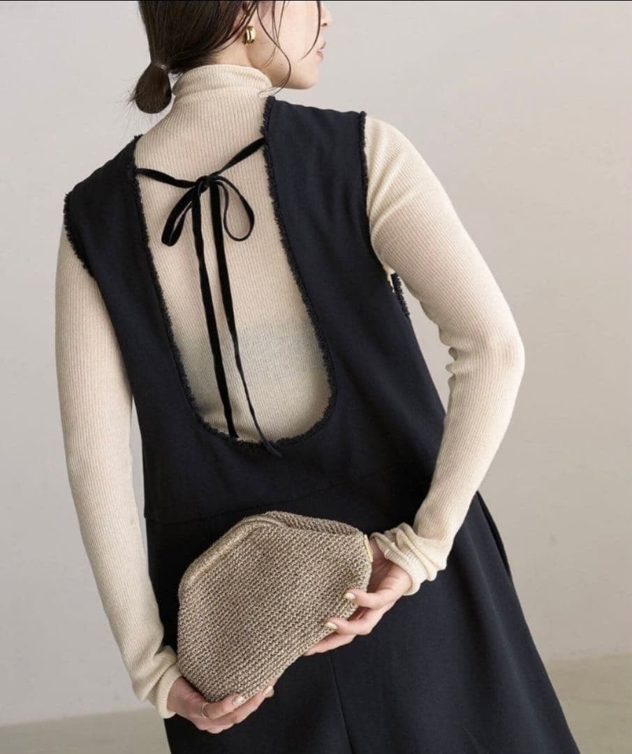 IENA 二重織ツイルオールインワン