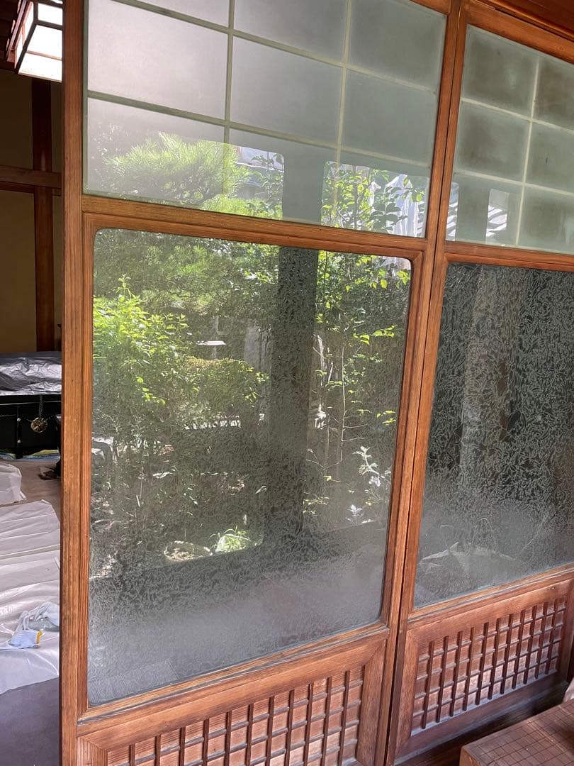 【骨董】組子障子　引き戸　４枚