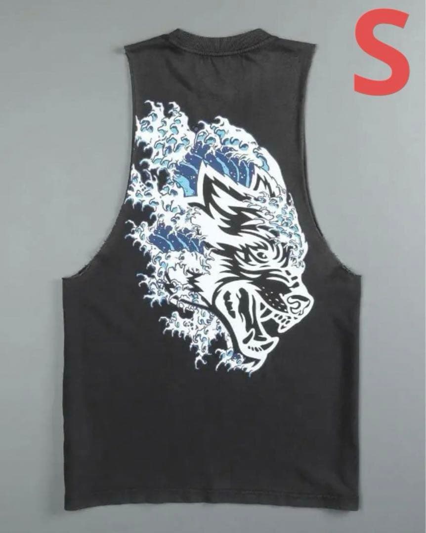 55●●レア　ダルクスポーツdarc sport 波　タンクトップ　S グレー