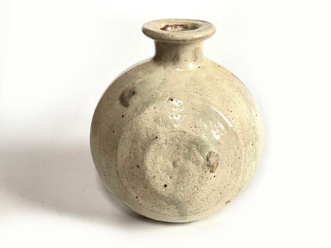 陶芸家　桃源窯　吉田喜彦　横瓶　扁壺　花瓶　花入　李朝　粉引　師　荒川豊蔵