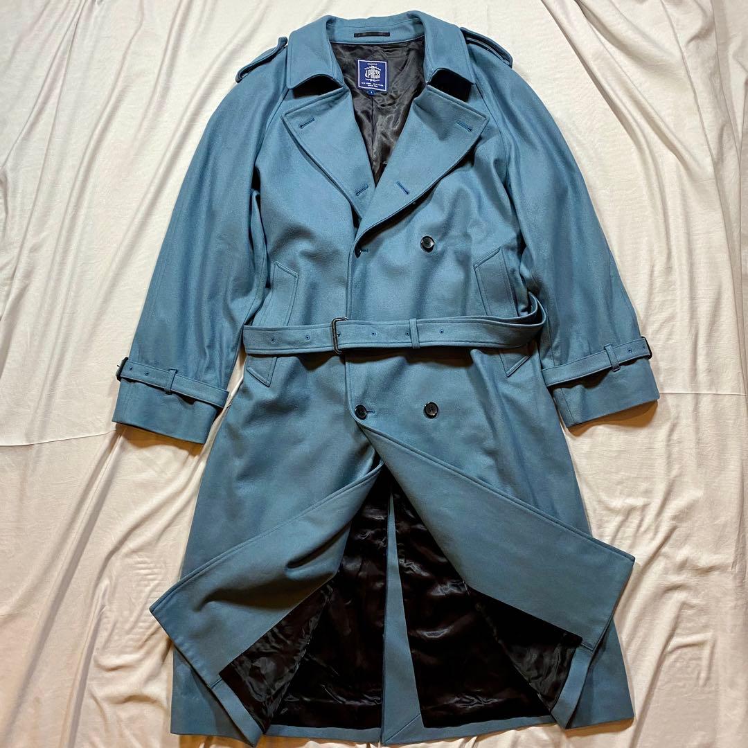 【定価12万円】　j.press ウールトレンチコート　マキシ丈　グリーン系