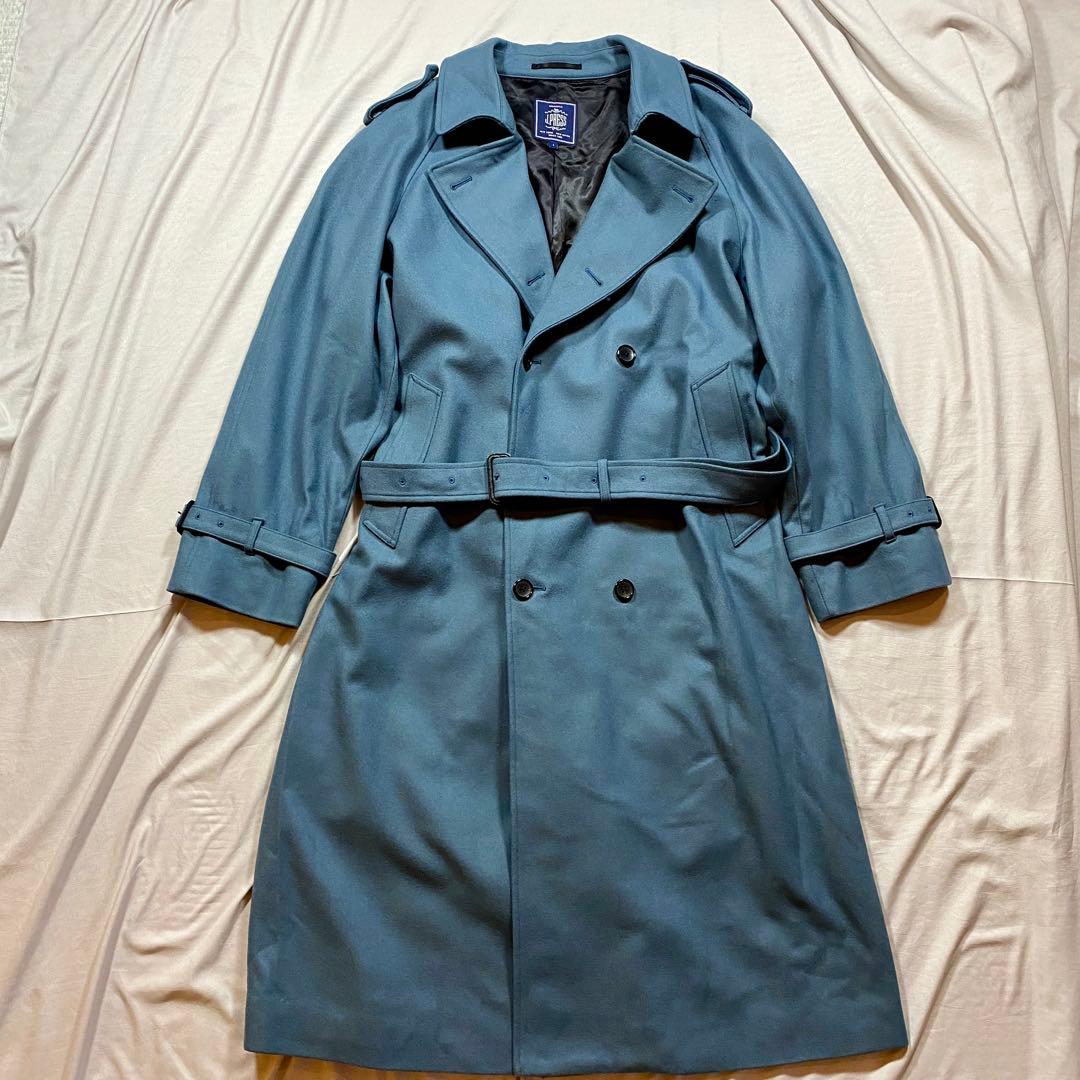 【定価12万円】　j.press ウールトレンチコート　マキシ丈　グリーン系