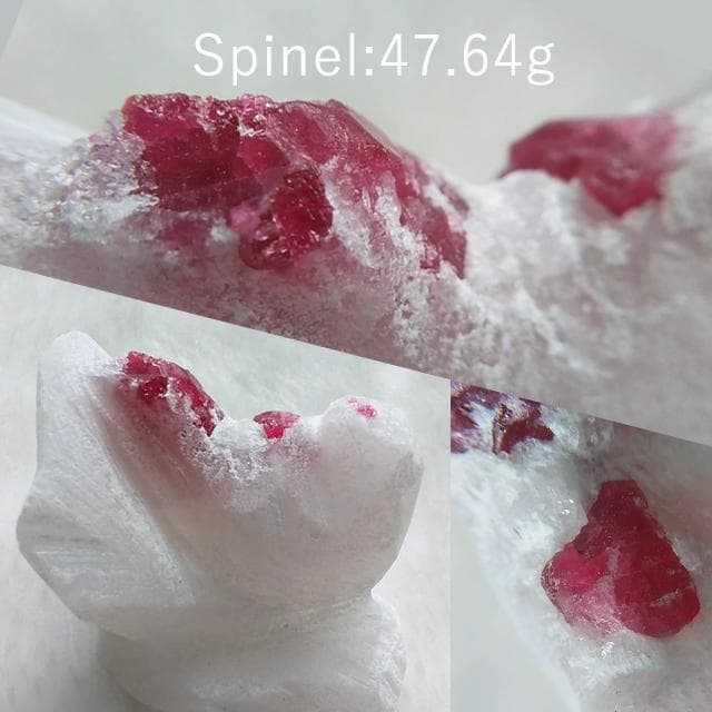47.64g　スピネル　母岩付き　原石　ミャンマー産　鉱物標本