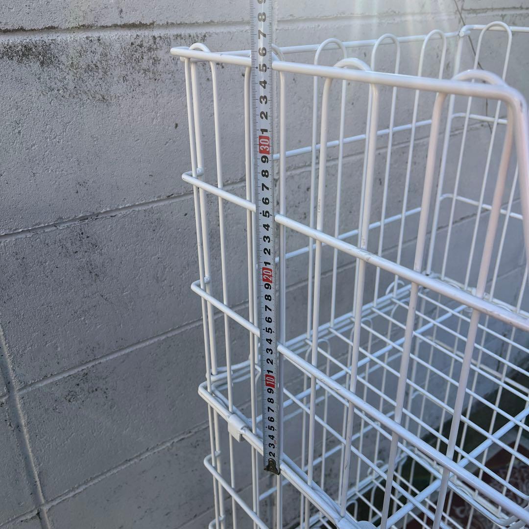 ジャンブルバスケット バスケットワゴン 3段ラック キッチンラック ランドリーA