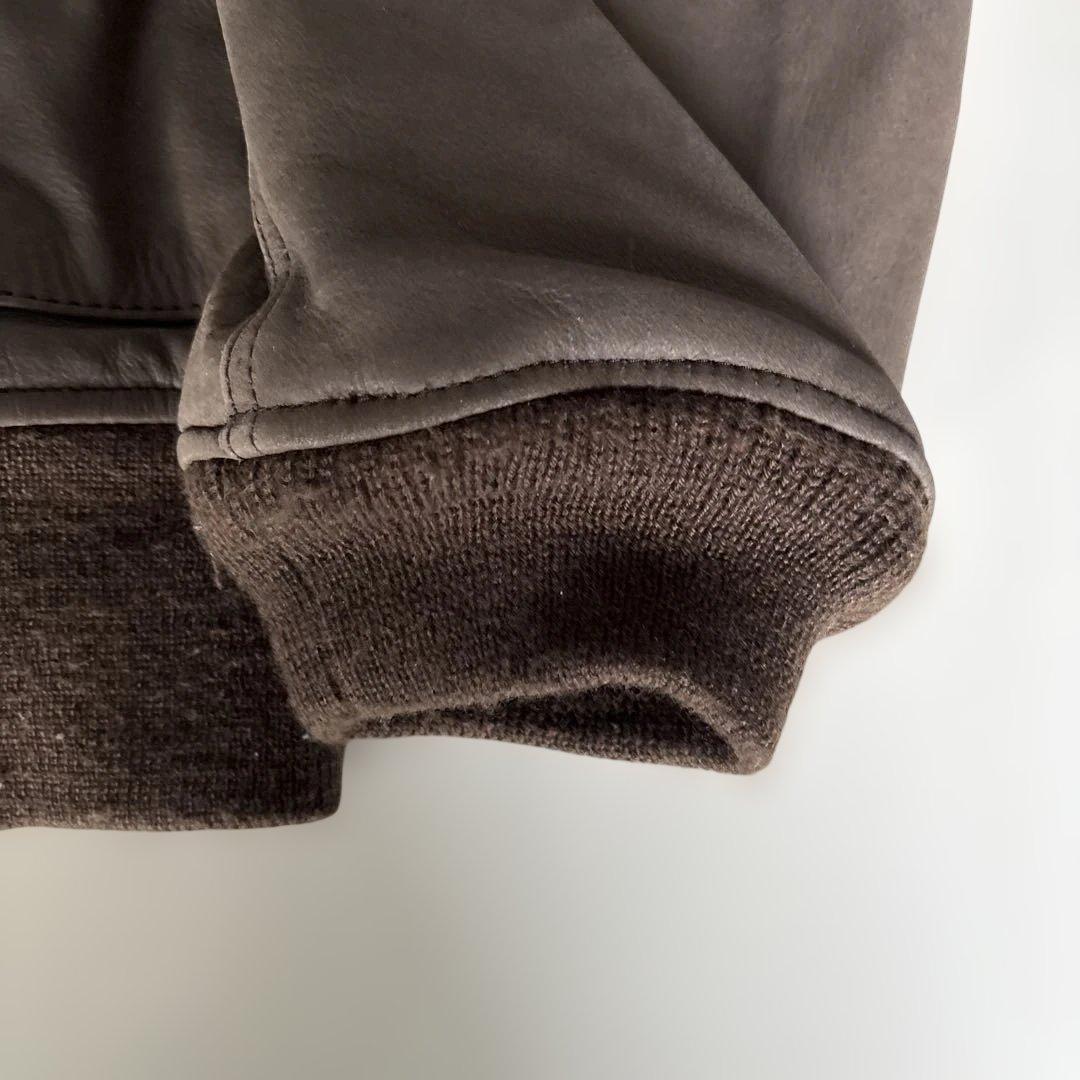 た*ん様 グレー レザー MA-1ジャケット