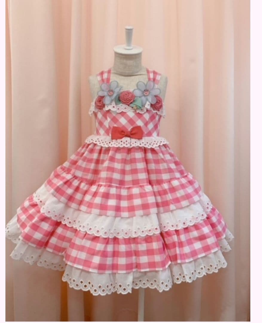 シャーリーテンプル　阪急限定ギンガムチェックサンドレス