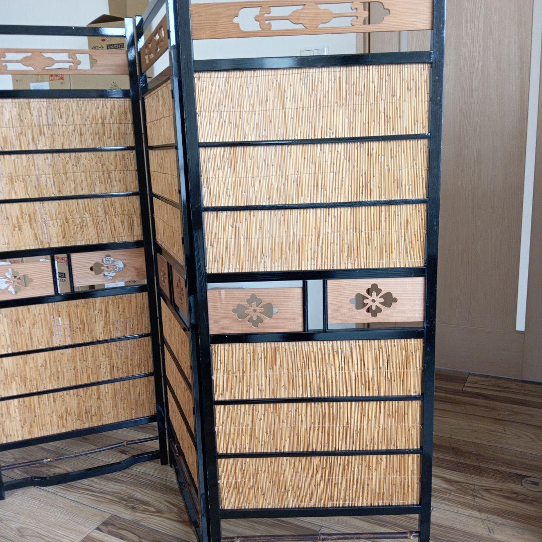 竹製装飾付き3連パーテーション税込み価格