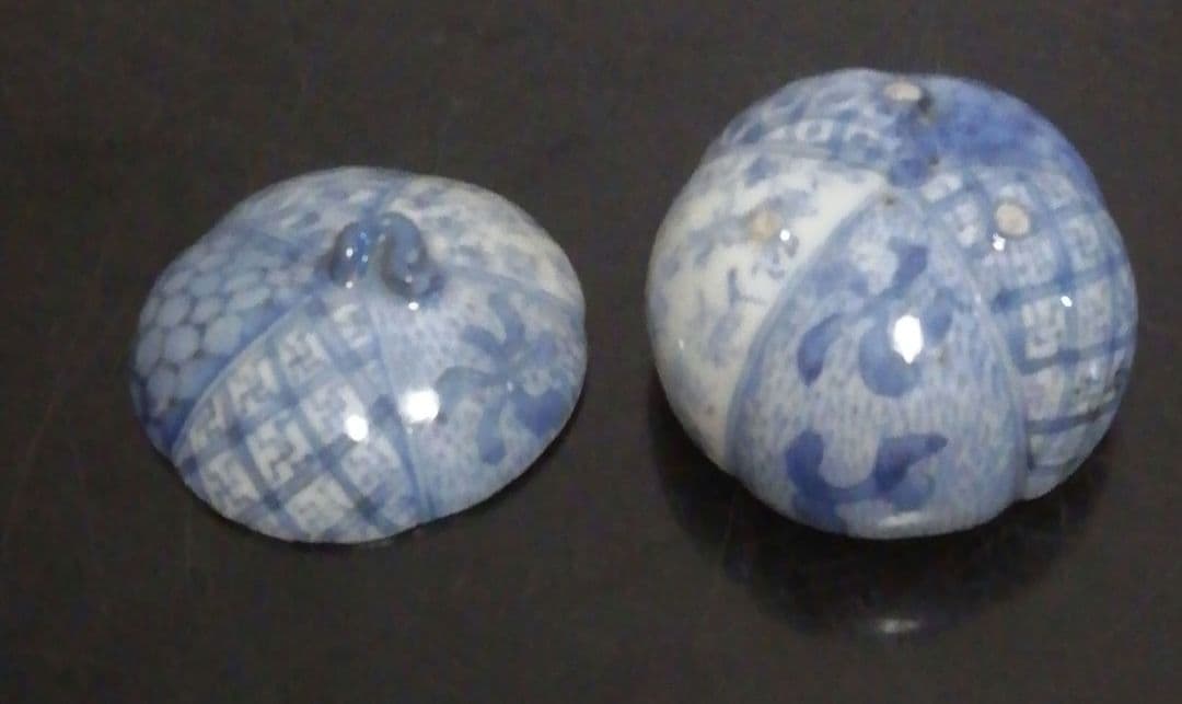 五良太甫　呉祥瑞　染付　香合　共箱　茶道具