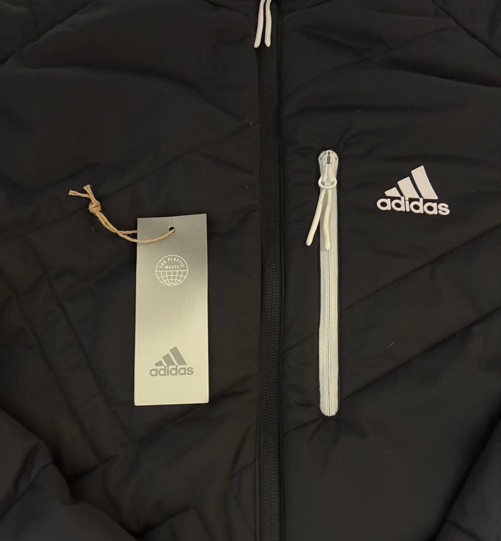 adidas ゴルフ　ブラック ダウンジャケット　タグ付き