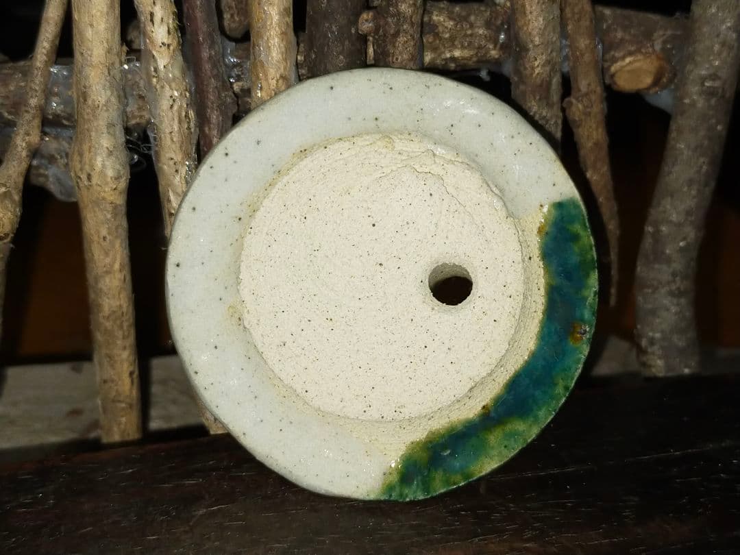 ♥織部　急須　単孔　鉄砲口　骨董　古玩