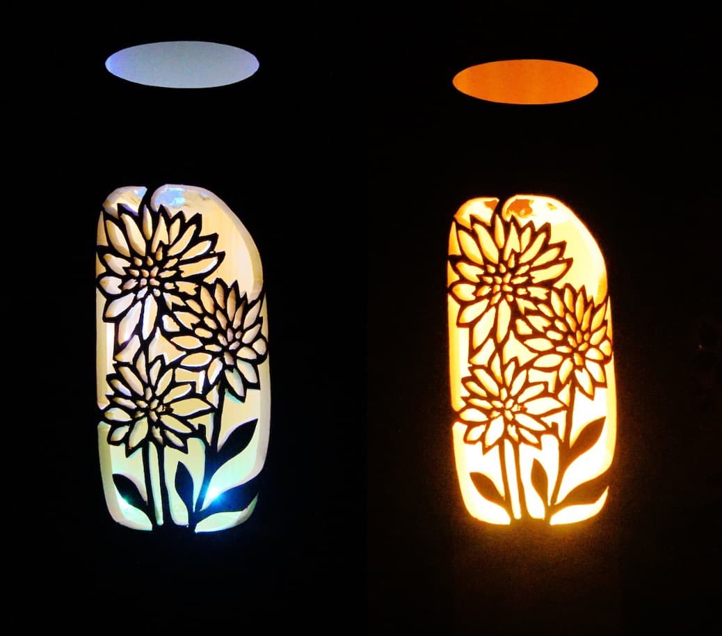 竹ランプ　〜〜華の窓〜〜　その日の気分で２つの美しさが楽しめる