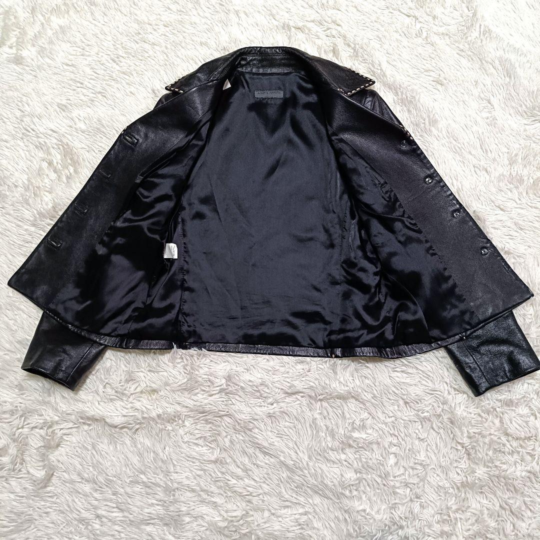 美品♪︎A FERRETTI テーラードレザージャケット ステッチ