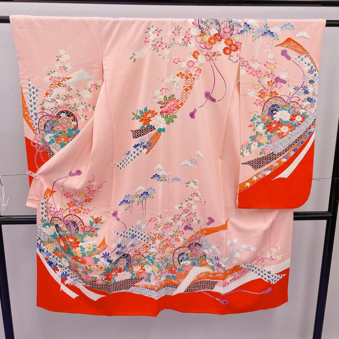 ★4037★ 子供着物 七五三 女の子 四つ身 襦袢付き