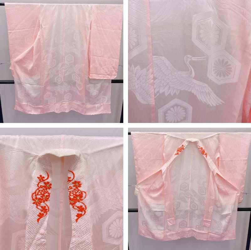 ★4037★ 子供着物 七五三 女の子 四つ身 襦袢付き