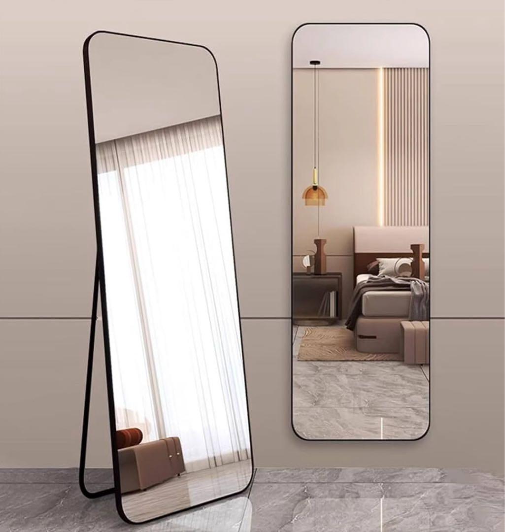 全身鏡 2way 姿見鏡 壁掛け スタンドミラー 幅47x高157cmホワイト