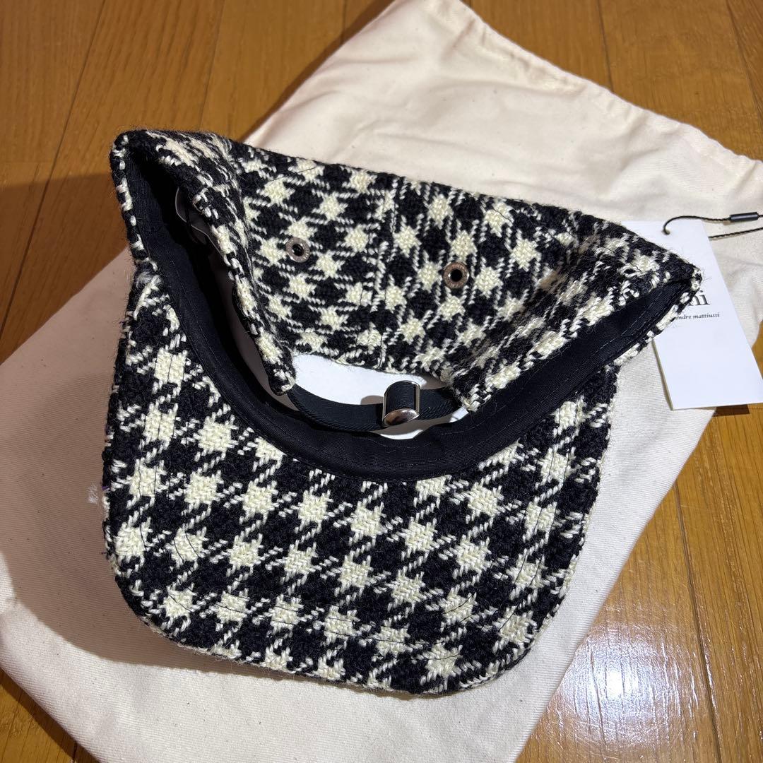 新品 AMI Paris ハウンドトゥース柄 キャップ 帽子 正規品 タグ付き