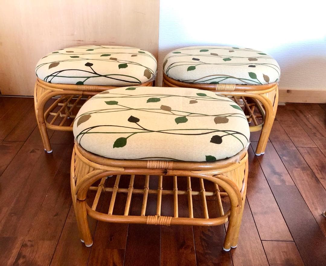 激安三脚セット★ラタン 籐 正座椅子 座椅子 スツール★和室椅子★バラ売り可能