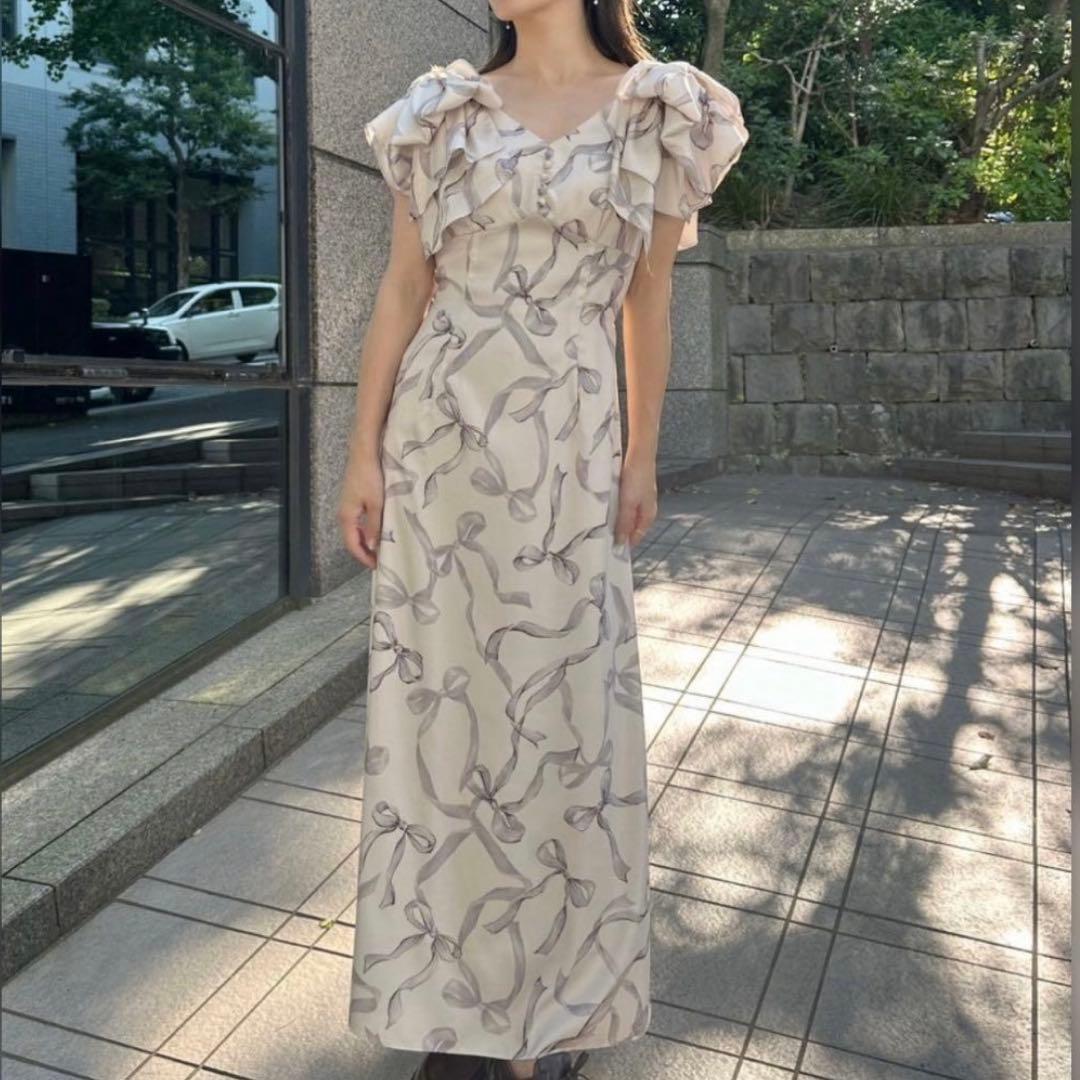 SNIDEL リボンスリーブデザインワンピース サイズ1