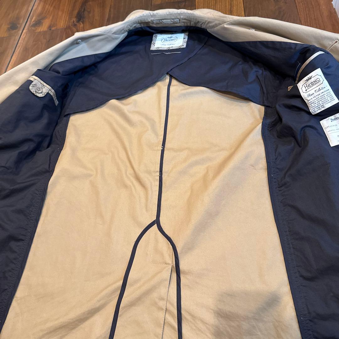 Herno ヘルノ　ベージュ　トレンチコート モノグラム柄