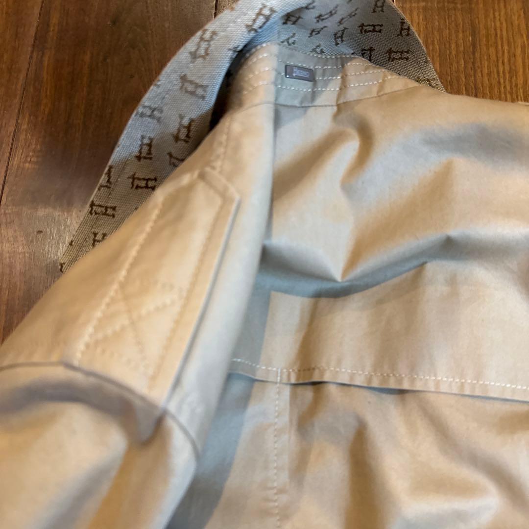 Herno ヘルノ　ベージュ　トレンチコート モノグラム柄