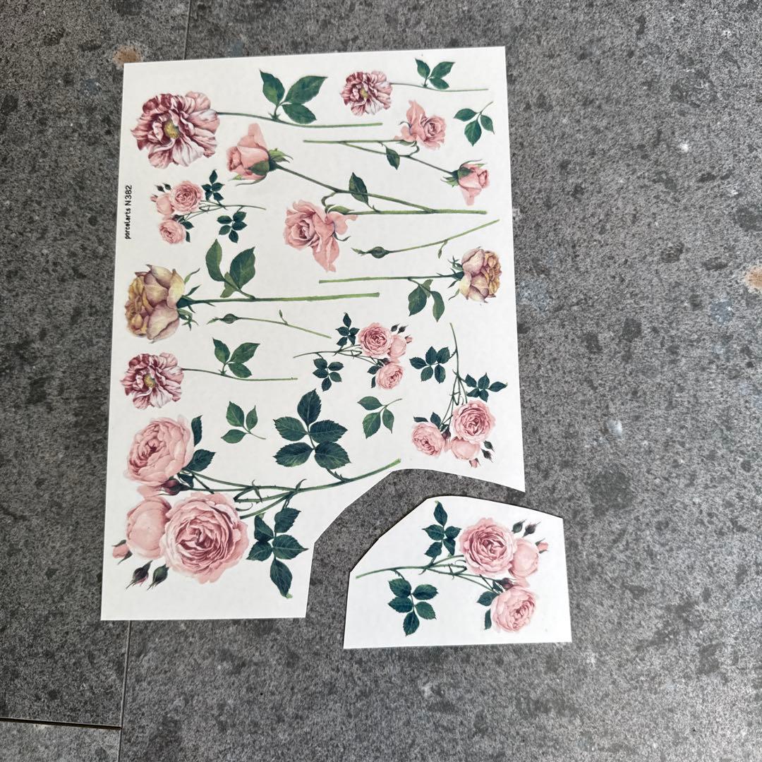 ポーセラーツ転写紙花柄12枚　ヴォーグ社他