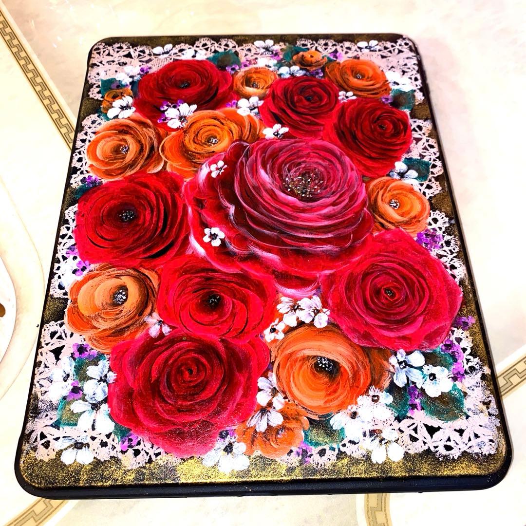 お持ち込み8点　薔薇　手描き　トールペイント