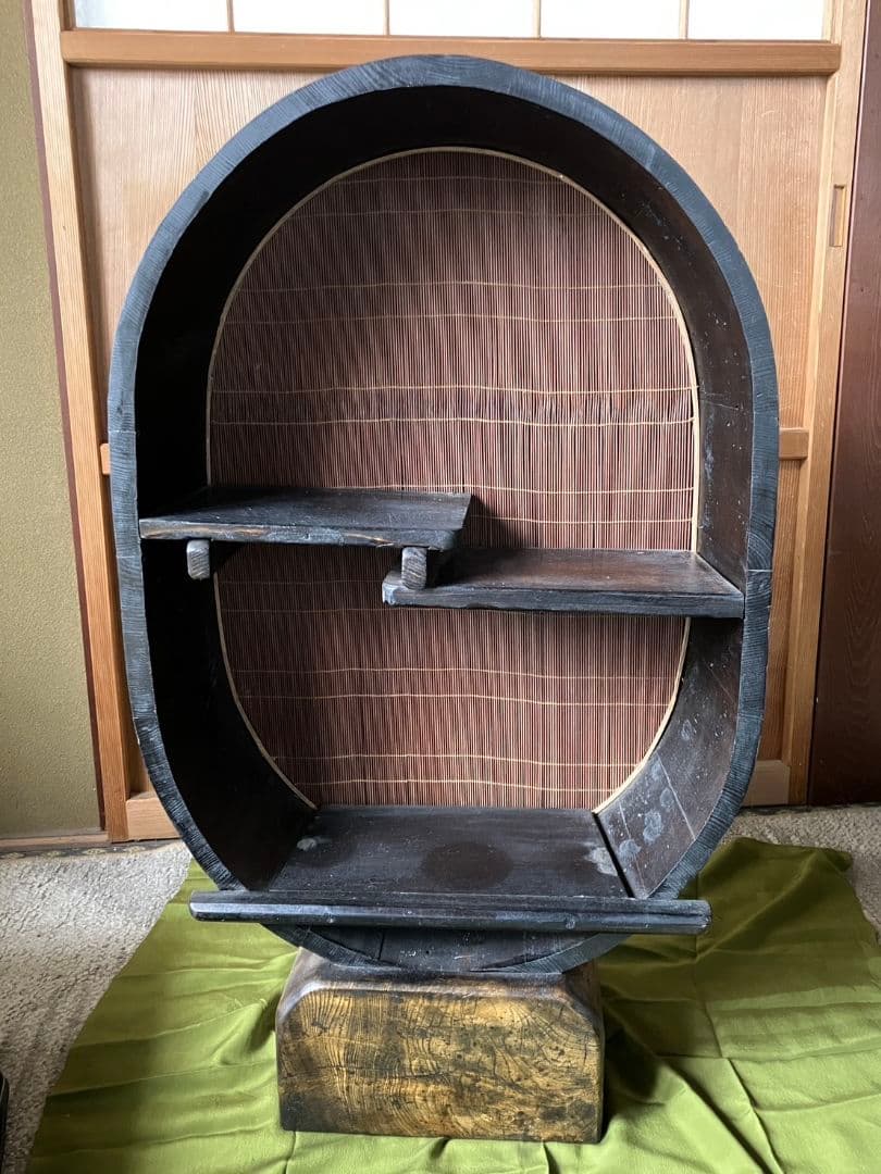 飾り棚　桶棚　昭和　レトロ　アンティーク　茶室棚　飾棚　古民家