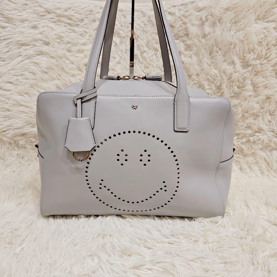 極美品 アニヤハインドマーチ ボストンバッグ スマイリー 大容量 トートバッグ