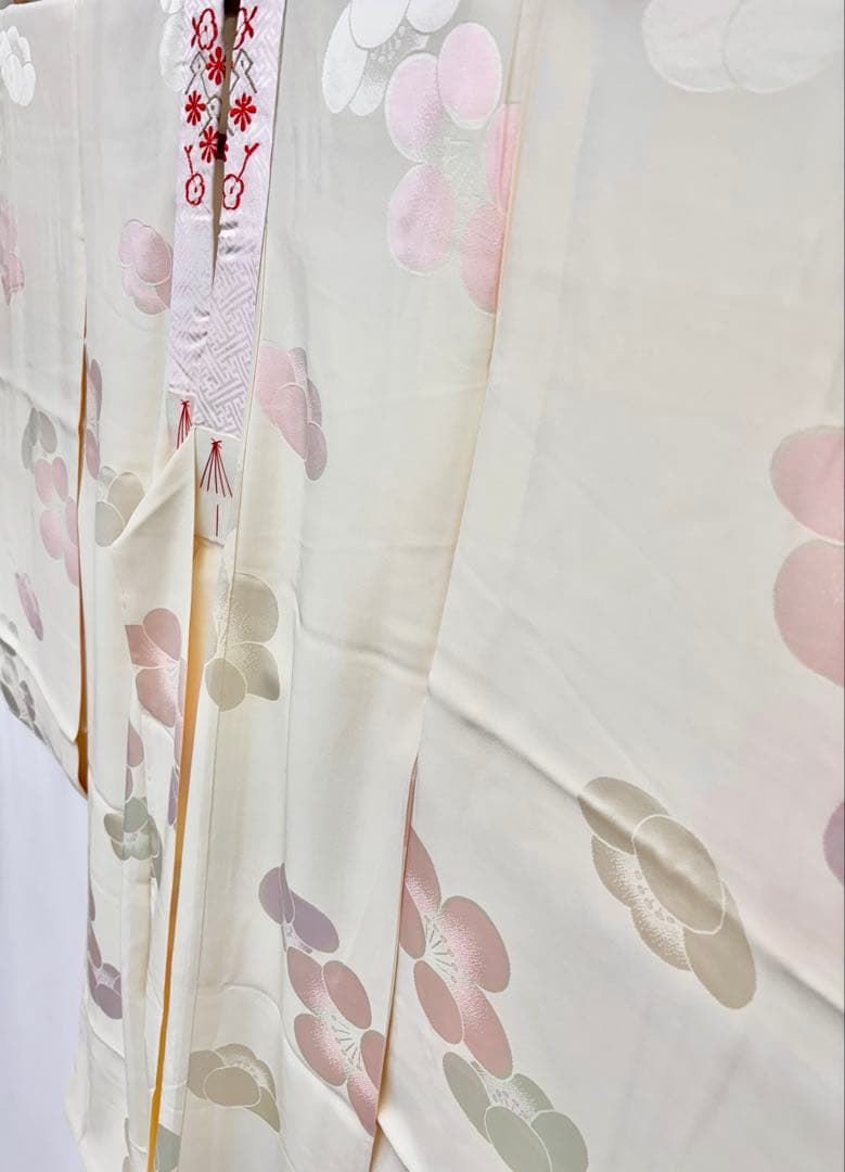 七五三着物　7ー8才　女児　四つ身　毱・桜／黄色系《子供492》#江戸小もーん