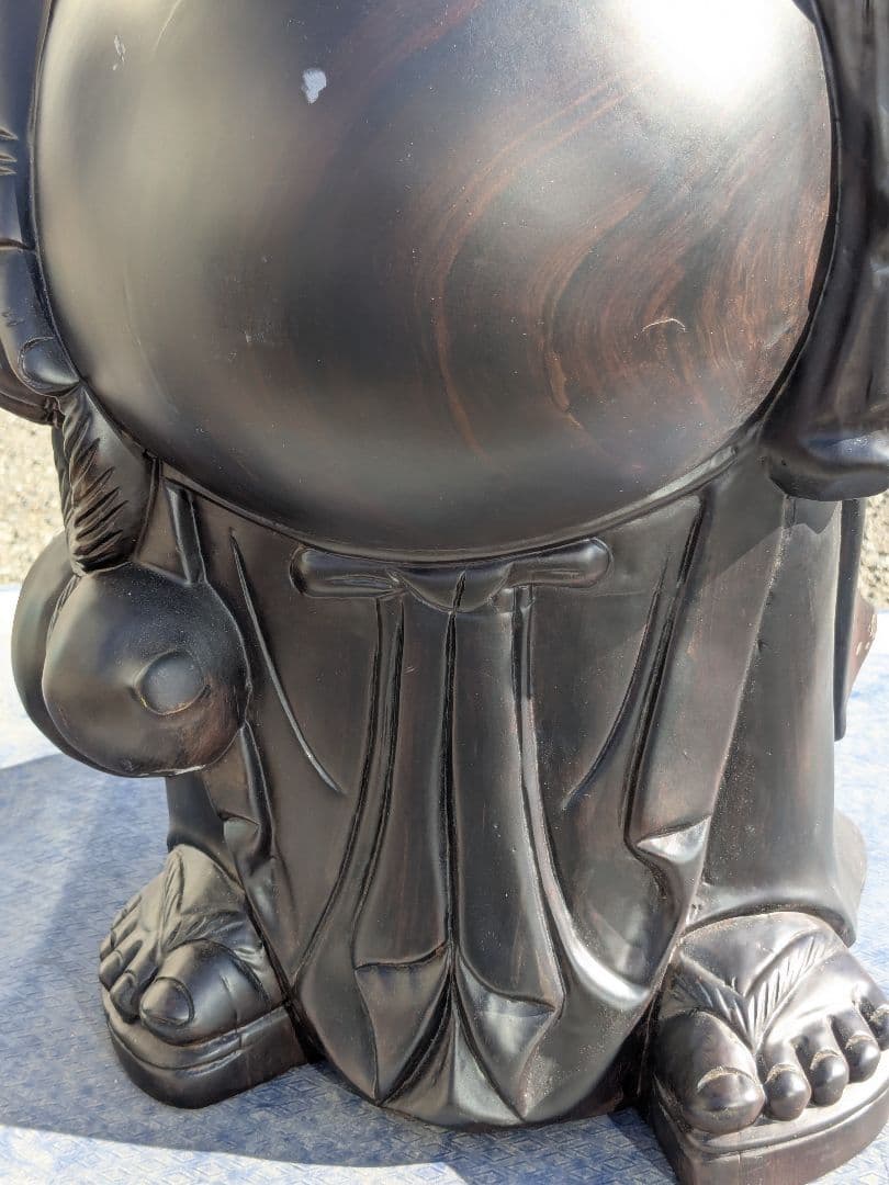 黒檀 布袋尊 彫刻 置物 オブジェ