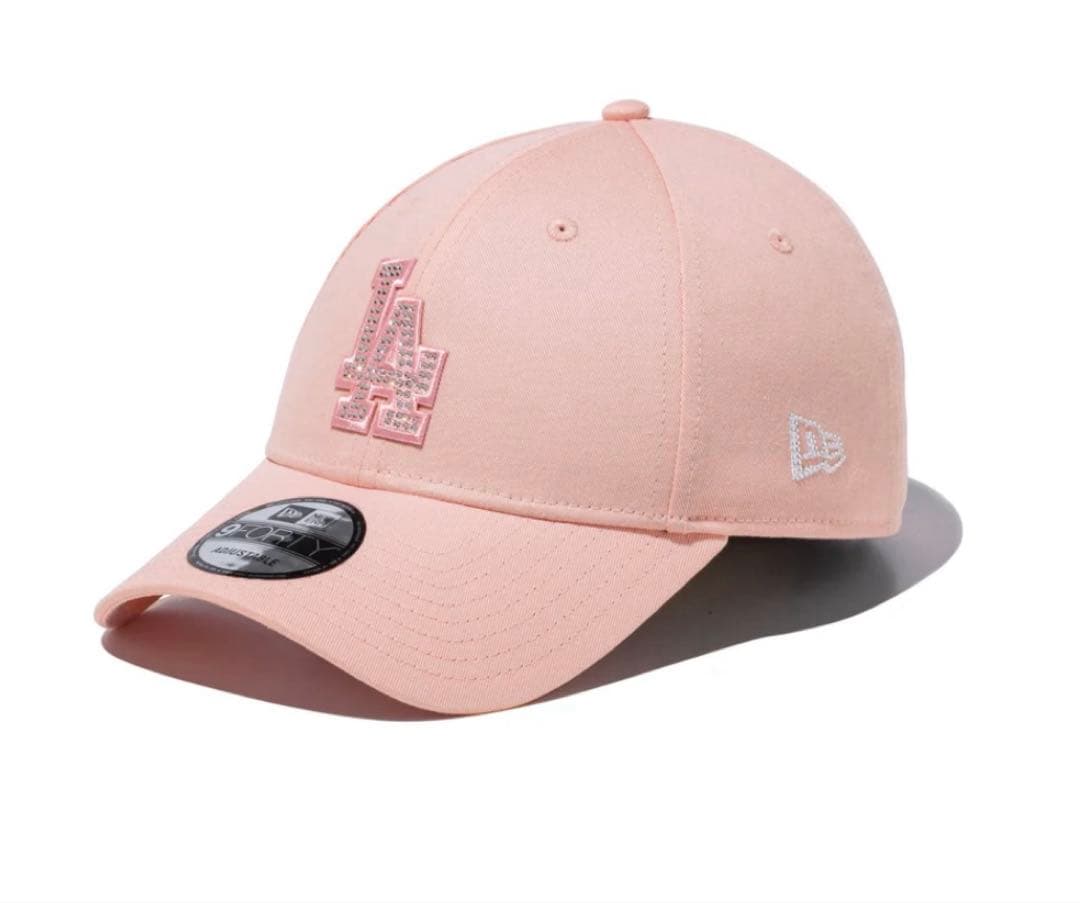 ニューエラ 9FORTY ラインストーン クラシックロゴベージュ ピンク