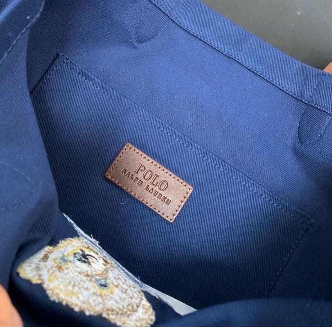 ポロ ラルフローレン ポロベア 刺繍 トートバッグ ネイビー