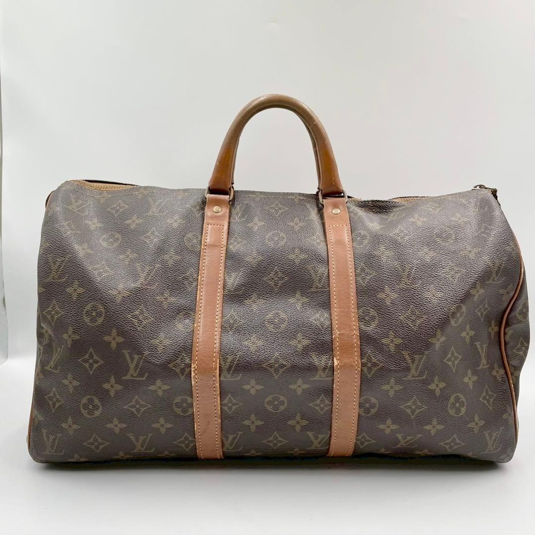 使用感あり　ルイヴィトン　モノグラム　ボストンバッグ　キーポル45 ブラウン