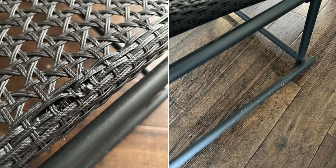 k246r124 ラタン調 黒いガーデンチェア・ラウンジチェア リクライニング