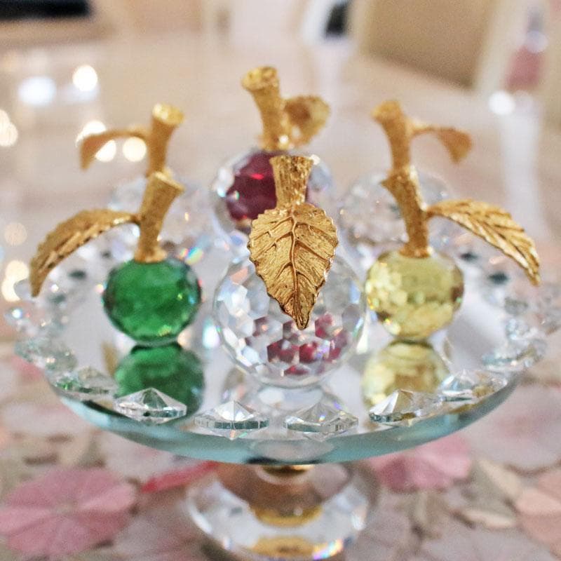 フルーツコンポート クリスタル ガラスオブジェ インテリア 230-826