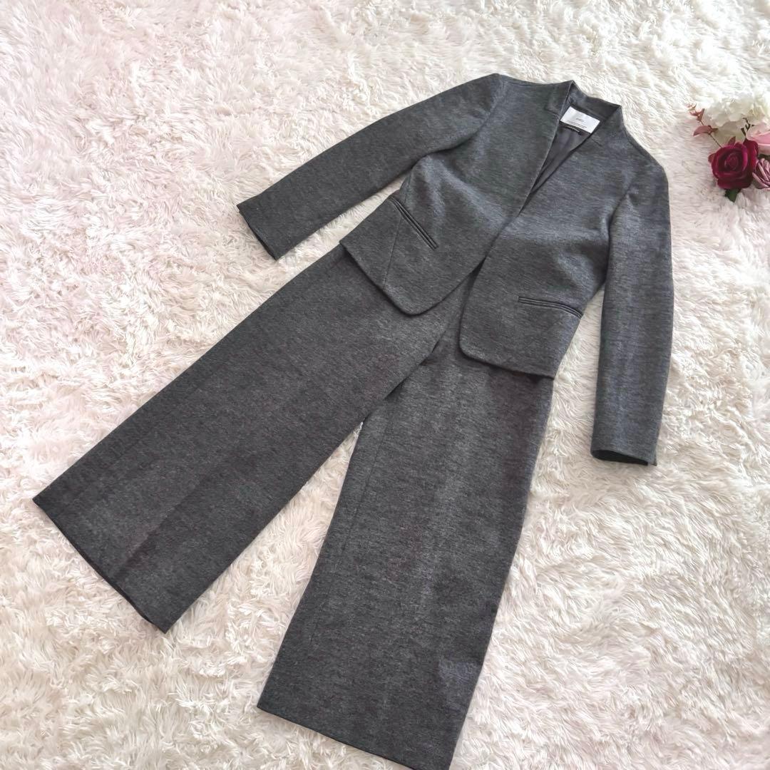 美品【INÉD】セットアップスーツ グレー 9号 ◆ フロントホック日本製