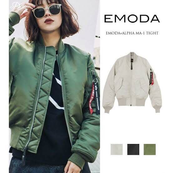emoda ALPHA コラボ　MA-1 ナイロンジャケット　エモダ