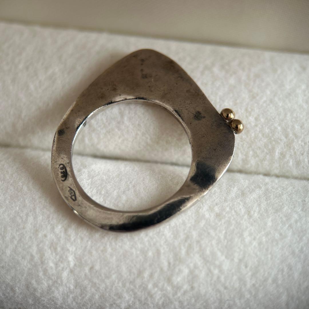 H.P.FRANCE ロザマリアシルバー925ゴールドボール 変形 指輪⑥